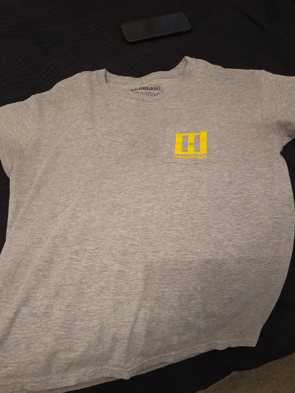 Hoonigan Men's Heather Gray Logo Pocket T-Shirt